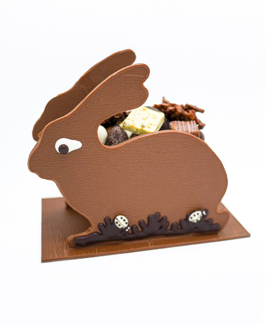 Le lapin de pâques gourmand en chocolat